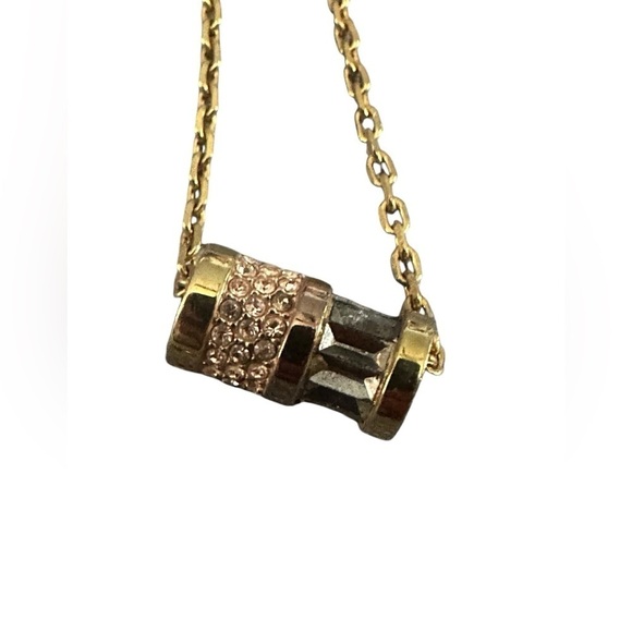 Michael Kors Rose Gold Tone Crystal Baguette 15"- 17" Pendant Necklace 0638 - Picture 1 of 8